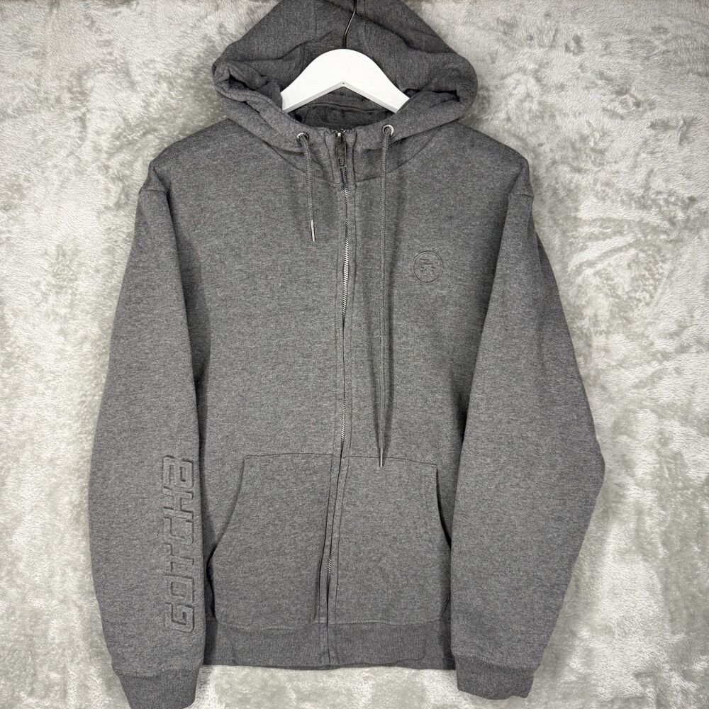 Gotcha Hoodie Mens XL Gray Full Zip Spell Out Logo Live Love Surf Outdoor Beach